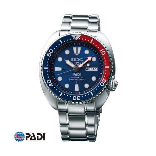 Seiko Prospex Diver Turtle Stainless Steel / Blue / Bracelet / Padi